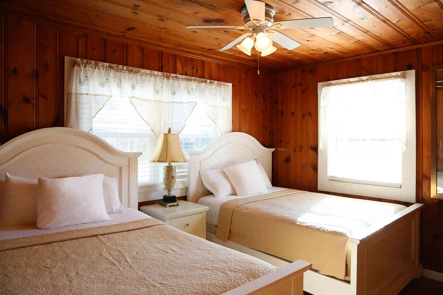 bedroom with two double beds