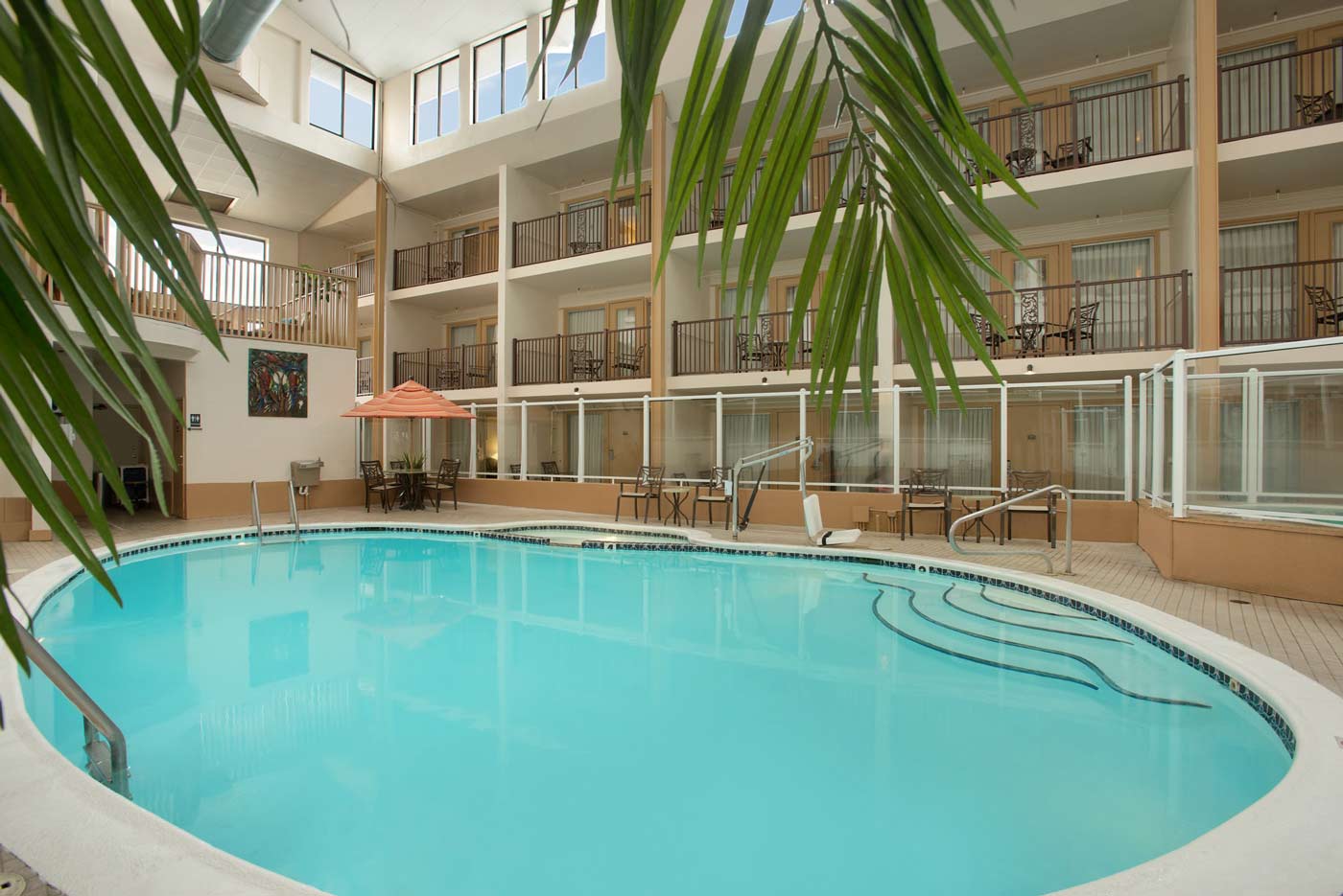 indoor atrium pool closeup